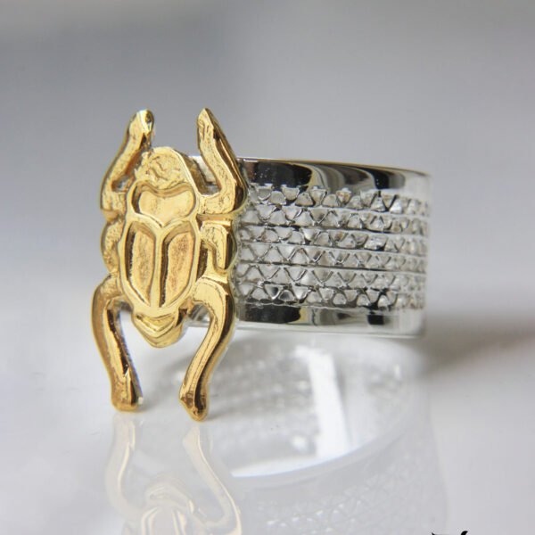 Scarab silver ring